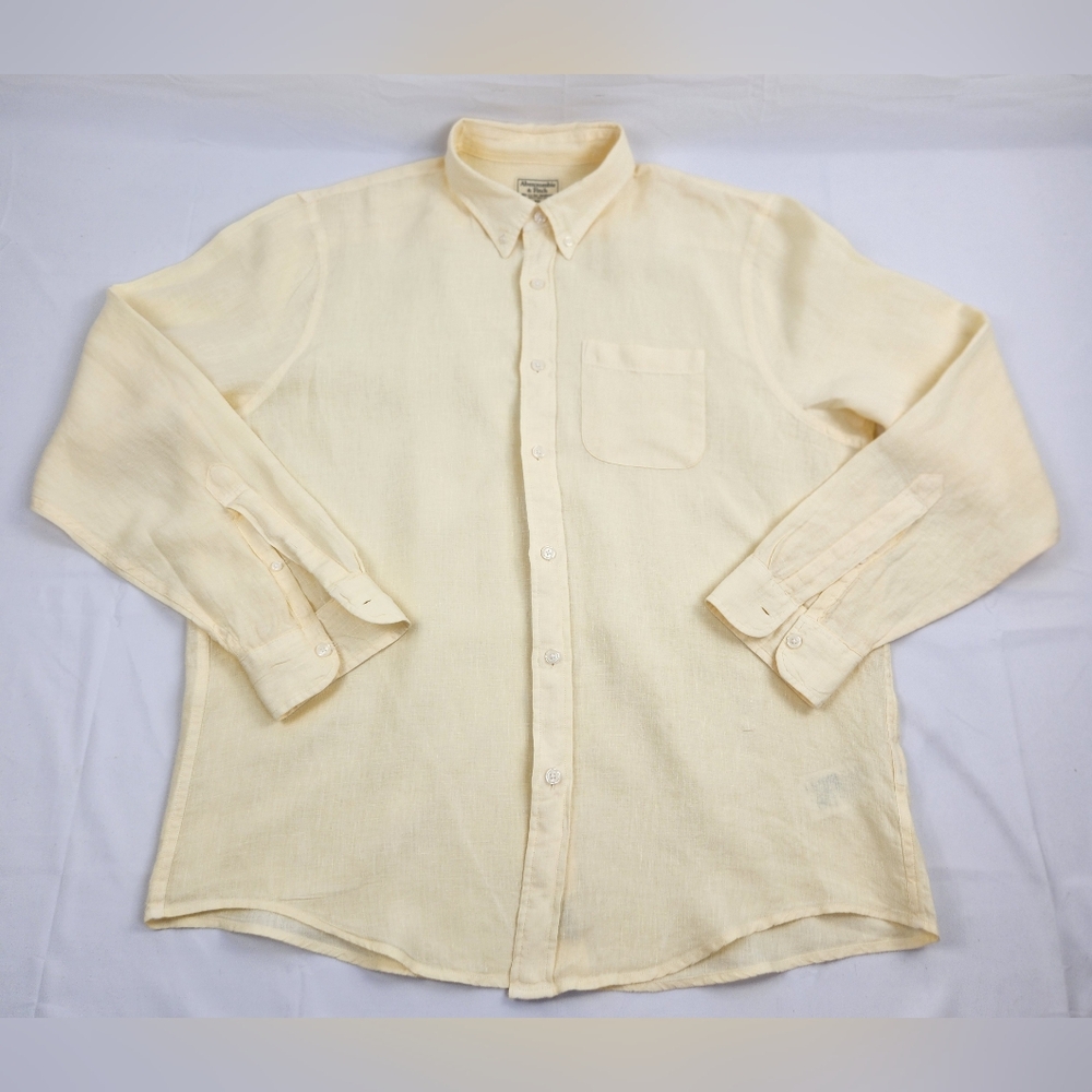 Abercrombie & Fitch Cream Casual Button Down Shirt